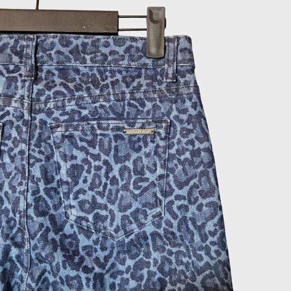 Michael Kors Selma High Rise Skinny Jeans Dusk Blue Wash Animal Print Size 2 NWT - Picture 8 of 12